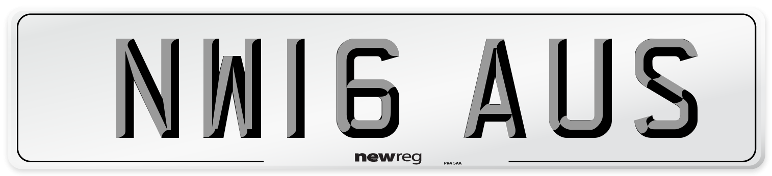 NW16 AUS Number Plate from New Reg